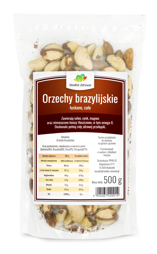 Orzechy brazylijskie - całe łuskane - 500g